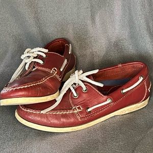 Lands’ End Red Boater Shoe